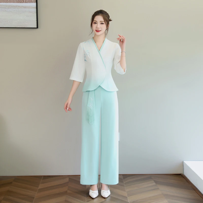 美容院采耳高档工作服女医美皮肤管理SPA足浴足疗技师服秋冬套装