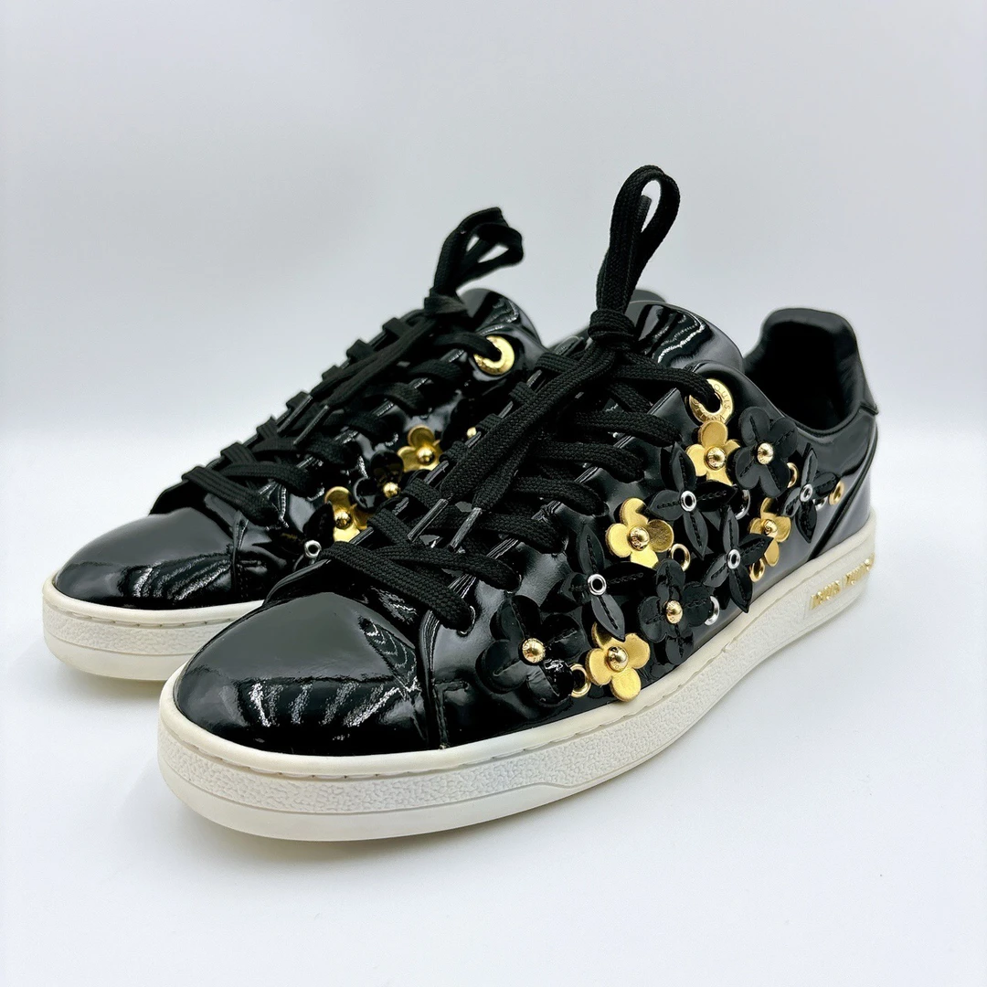 97新/路易威登/LV35码/黑色漆皮小板鞋/BM00160