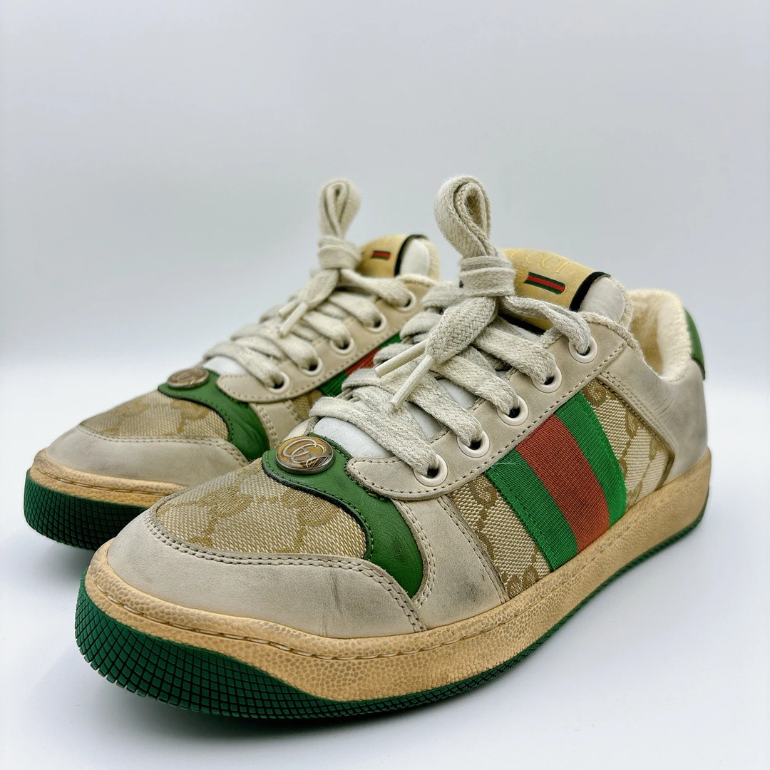98新/古驰/Gucci35码/经典绿色做旧小脏鞋/BM00657