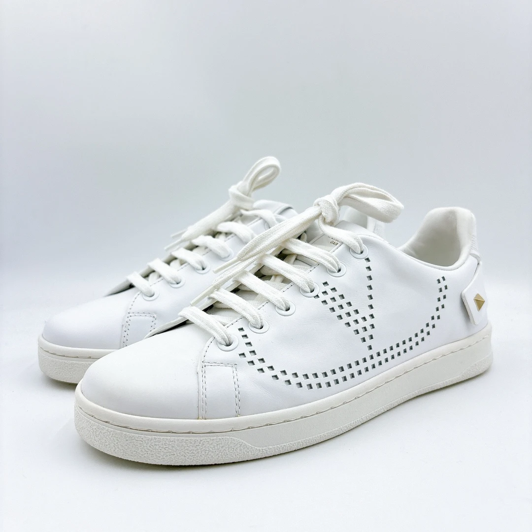 全新/Valentino/华伦天奴35码/镂空V标休闲白板鞋/BM00786