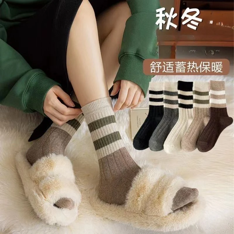 【太便宜了】袜子女中筒秋冬堆堆袜加厚保暖潮流百搭长筒袜运动