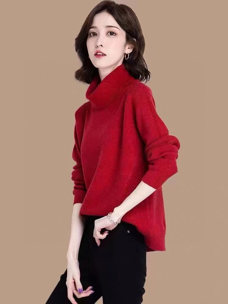 【晓茹家】2023新款套头女翻领套头毛衣
