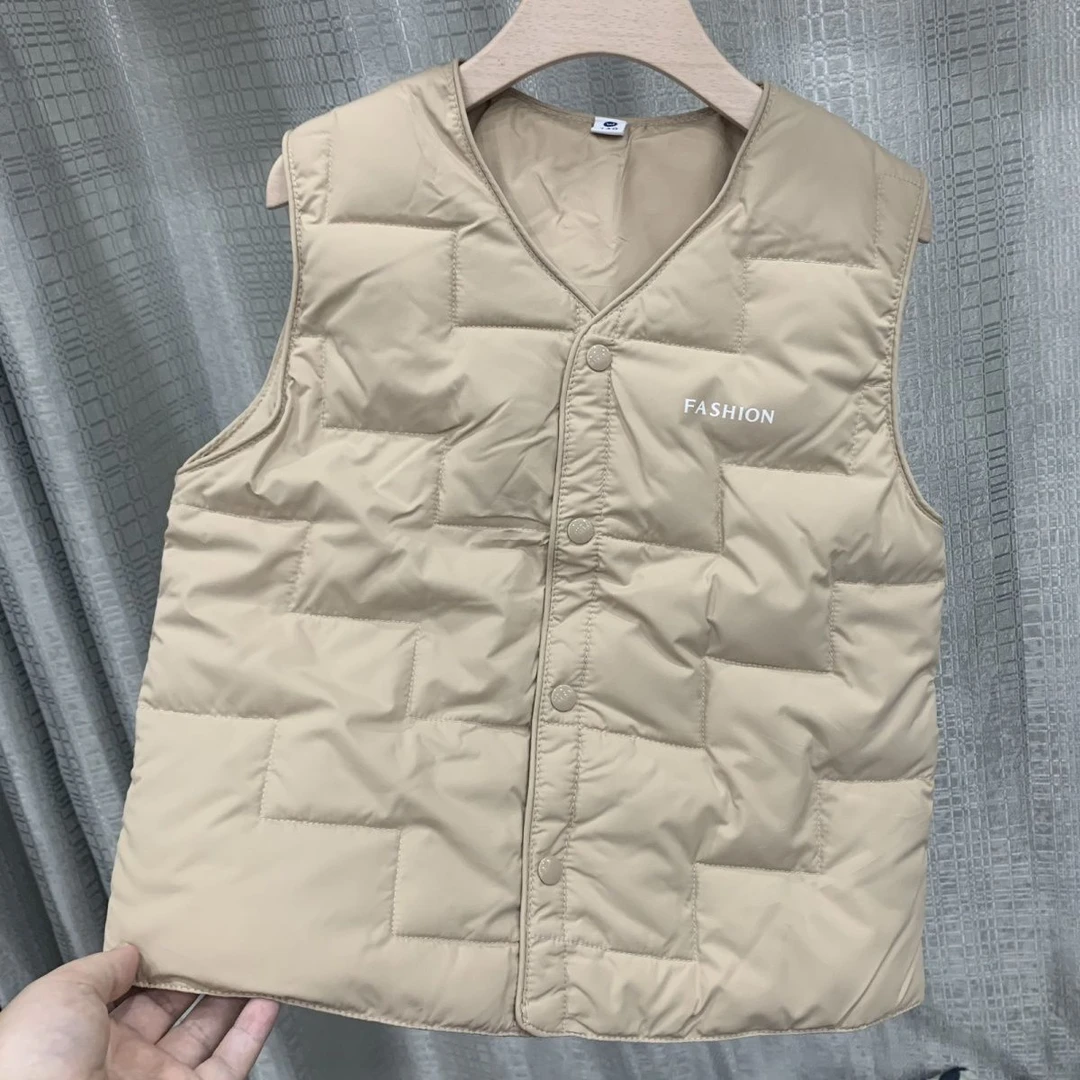 2024新款儿童羽绒马甲内轻薄款中大童男女童中小学生秋冬季校服青