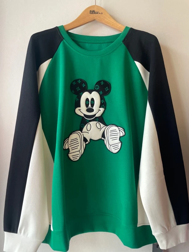 针丝缘秋季4779长袖时尚休闲拼接撞色百搭体恤