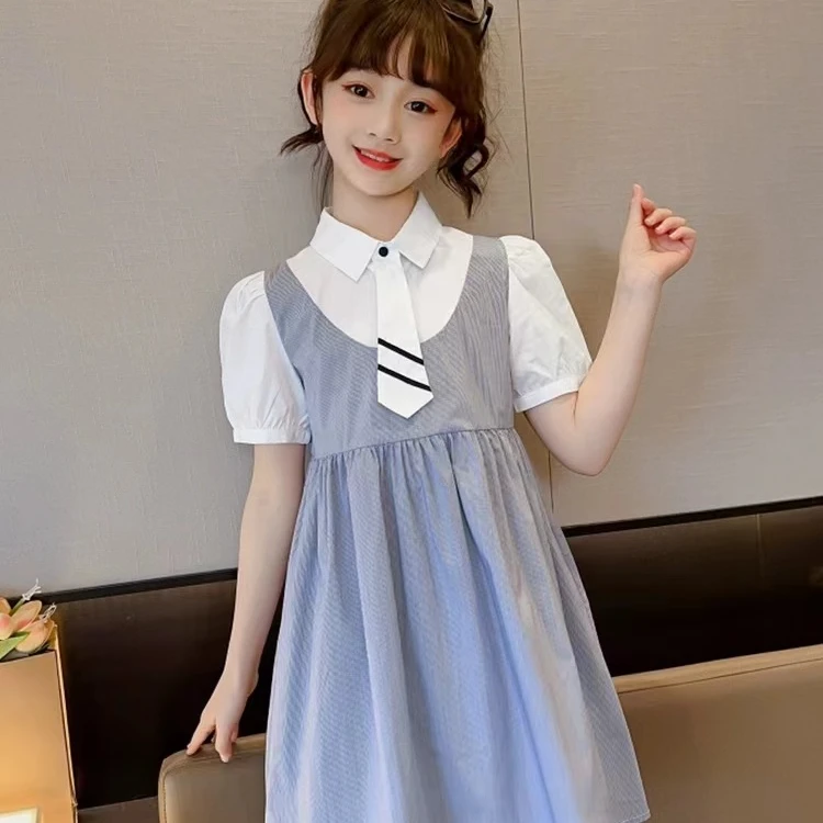 学院风领结连衣裙