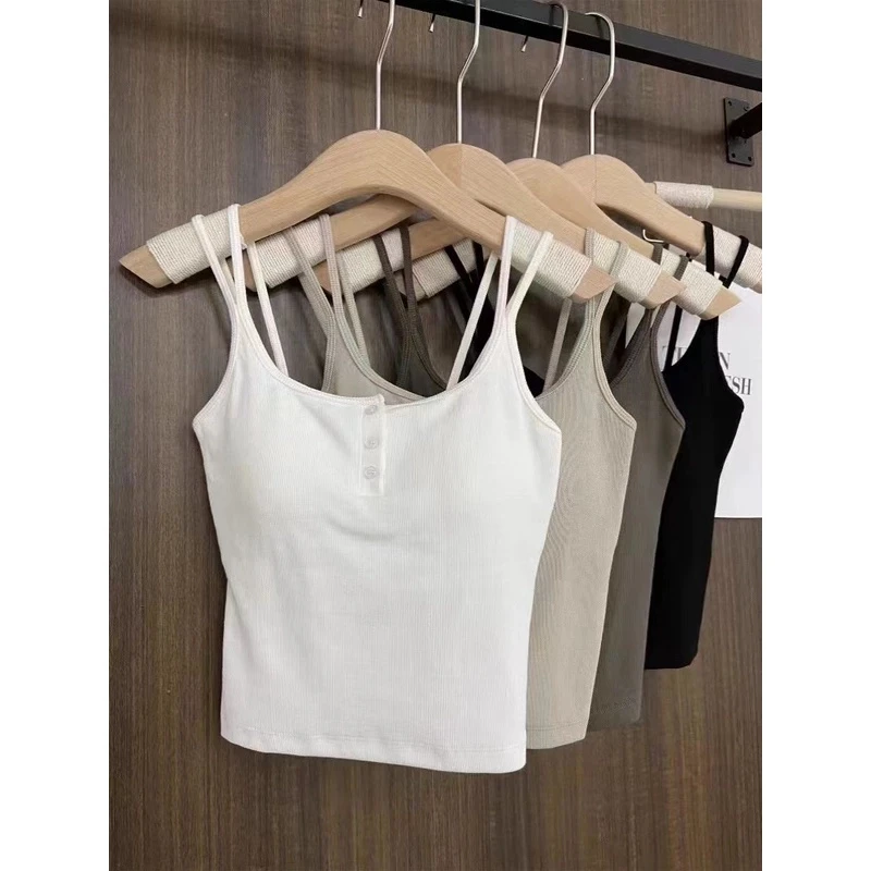 带胸垫吊带背心女内搭外穿美背文胸一体内衣打底抹胸上衣F2567