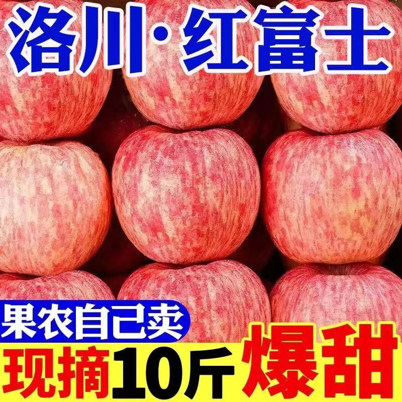 【脆甜多汁】2024年头茬新果洛川红富士苹果带箱10斤新鲜水果香甜