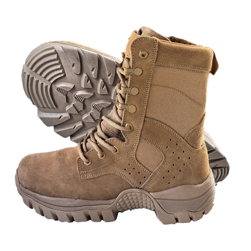户外战靴防滑徒步高帮作训登山沙漠靴魔改作战训靴加碳板气垫