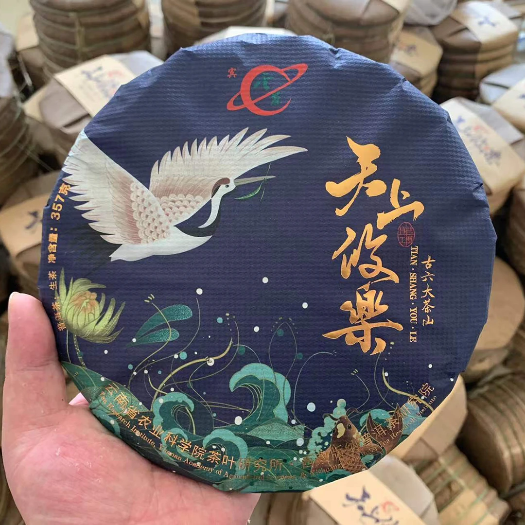云茶茶科所 2022年春茶天上攸乐 云南普洱茶生茶 357g七子饼 茶叶