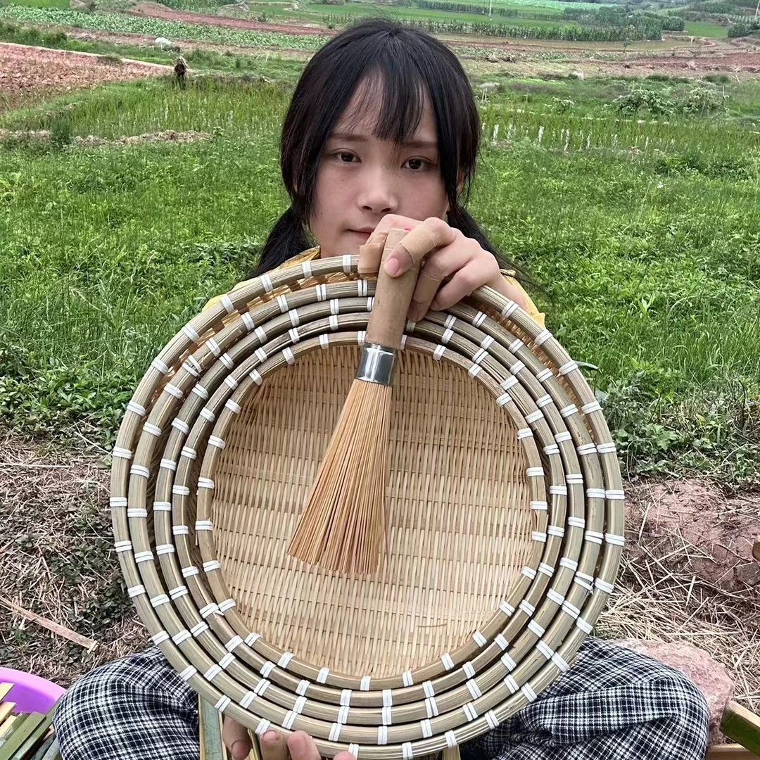 猪儿专享  竹编纯手工田园风竹编簸箕竹制品家用编篮织筐储物客厅