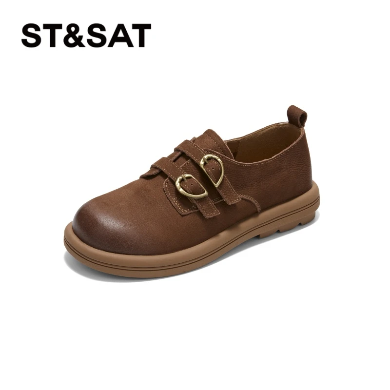 St&Sat/星期六春秋休闲鞋百搭软底复古英伦风秋季真皮春季厚底