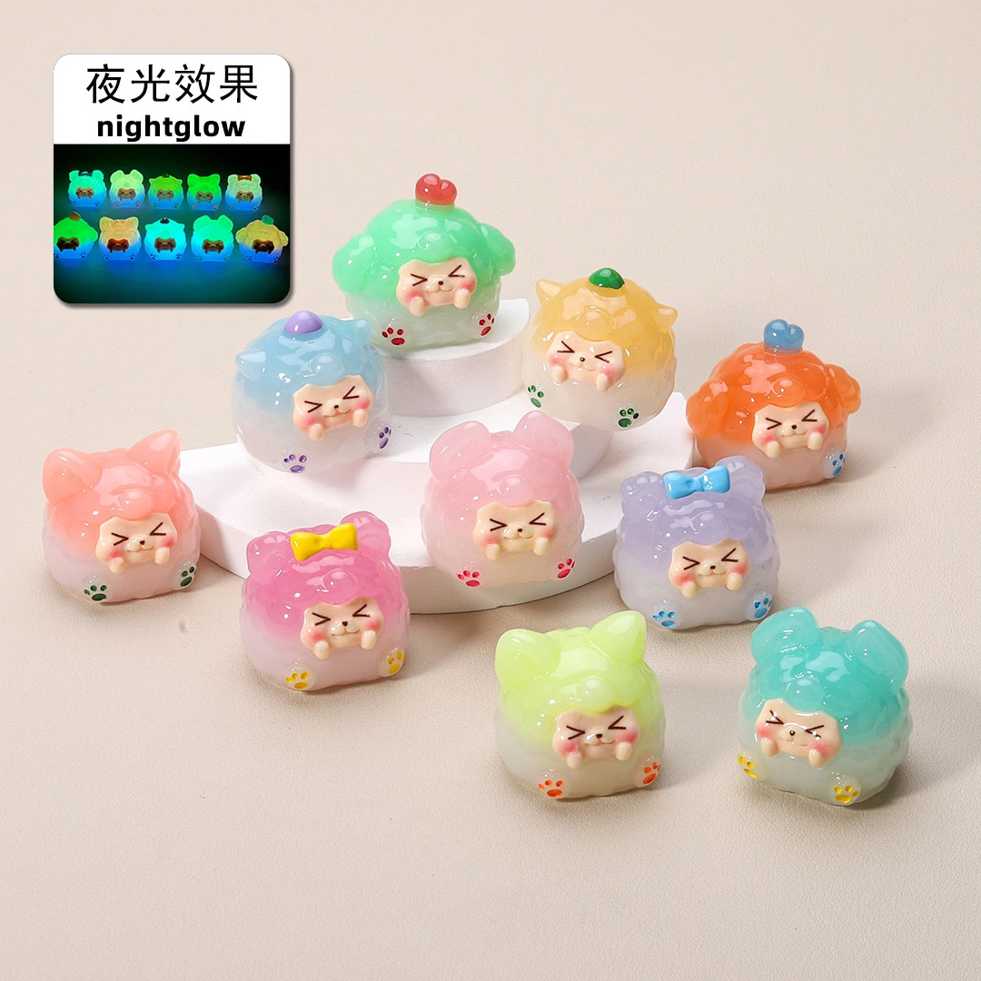 【双许愿+对碰】夜光全家福团子摆件树脂萌粒diy饰品