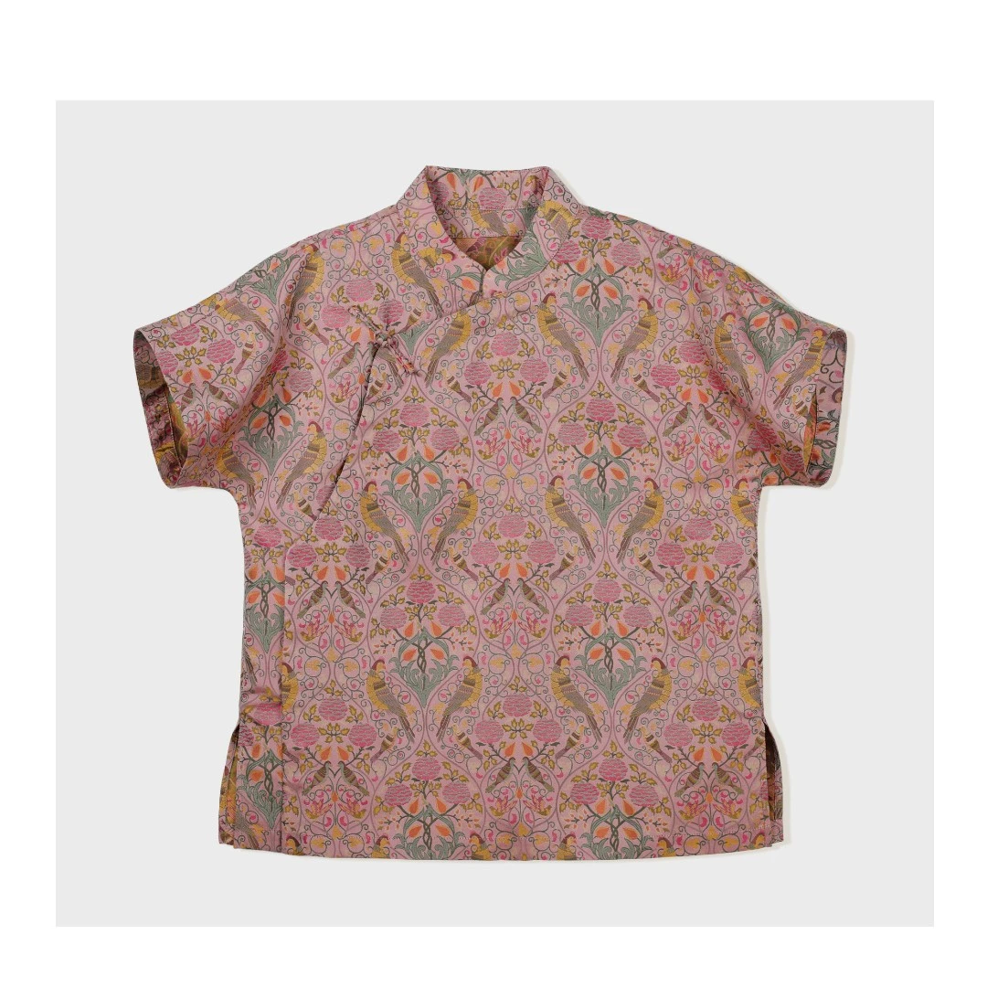 矝羽轩（凌霜）新中式宋锦中国风ins夏季碎花百搭短T上衣春夏款