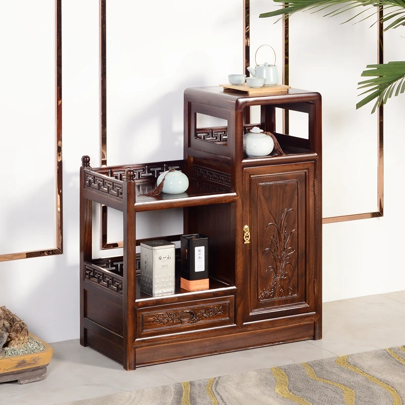 中式茶水柜实木酒水柜客厅储物柜茶桌边柜小茶柜餐边柜纯净水桶柜