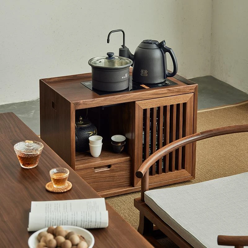 新中式实木茶水柜日式榻榻米边几柜老榆木木家用矮柜客厅简约配套