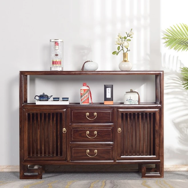 新中式餐边柜实木茶水柜客厅靠墙储物柜边柜酒柜橱柜餐厅置物柜子