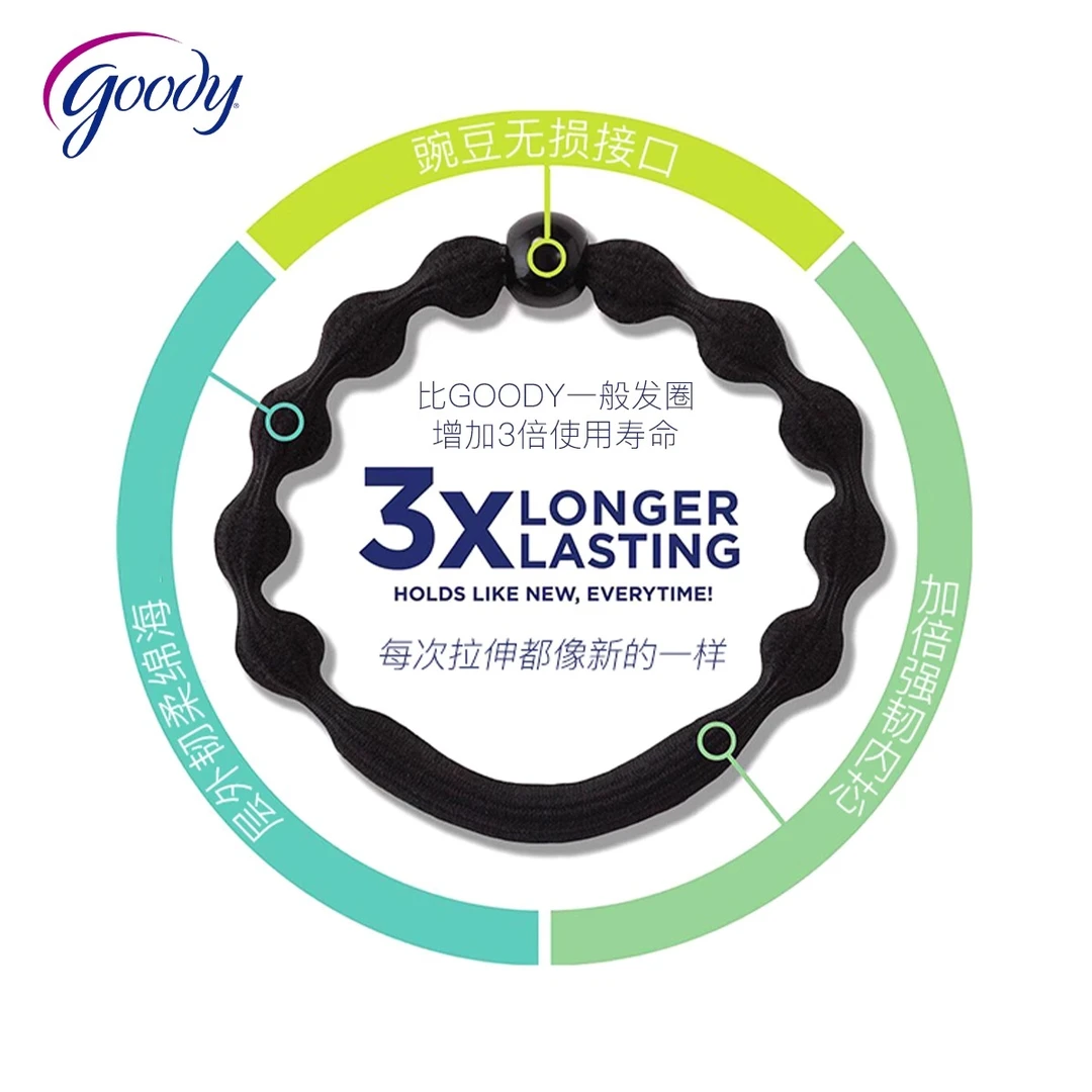 GOODY歌妮ins豌豆发圈女扎发神器高马尾不勒运动皮筋耐用歌妮头绳