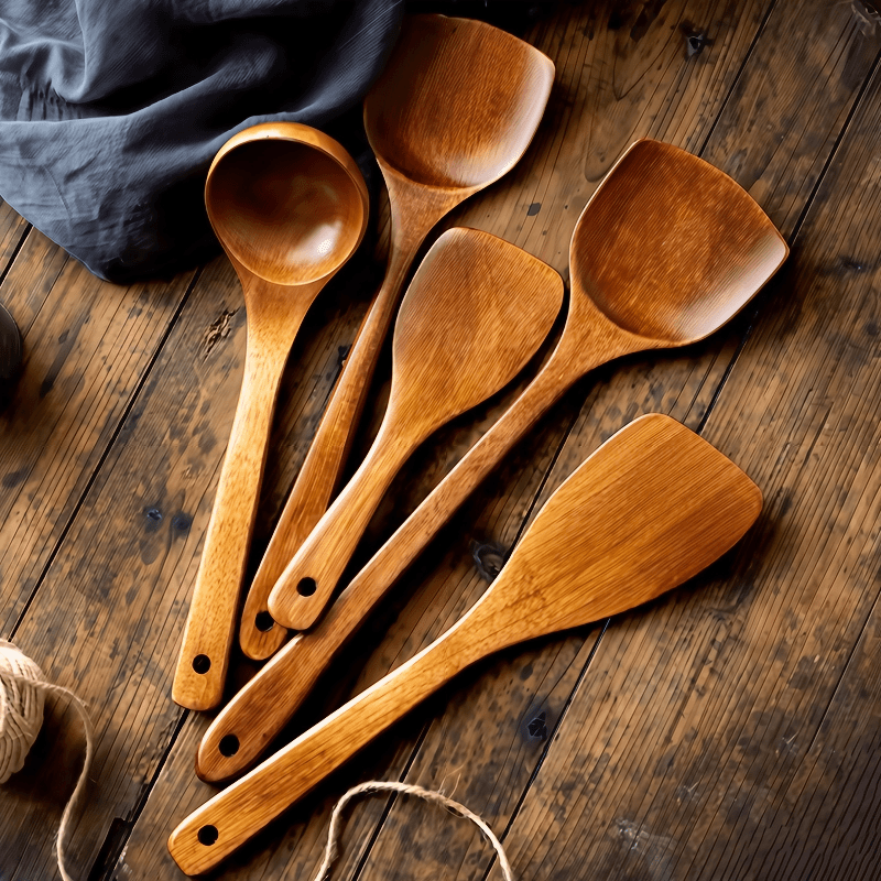 锅铲木质耐高温不粘锅专用长手柄木铲子木勺套装厨房炒菜汤勺煎C