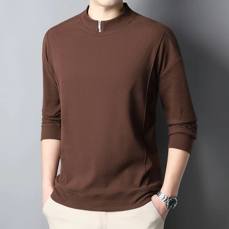 卫衣男装2024年冬季套头内搭保暖立领打底衫