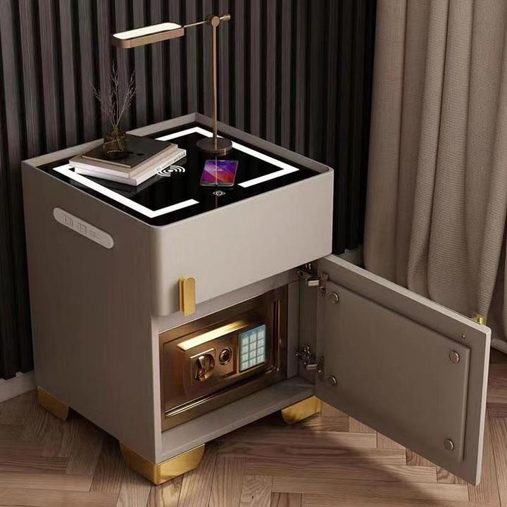 2024新款智能床头柜保险柜隐形一体家用多功能无线卧室充电保险箱