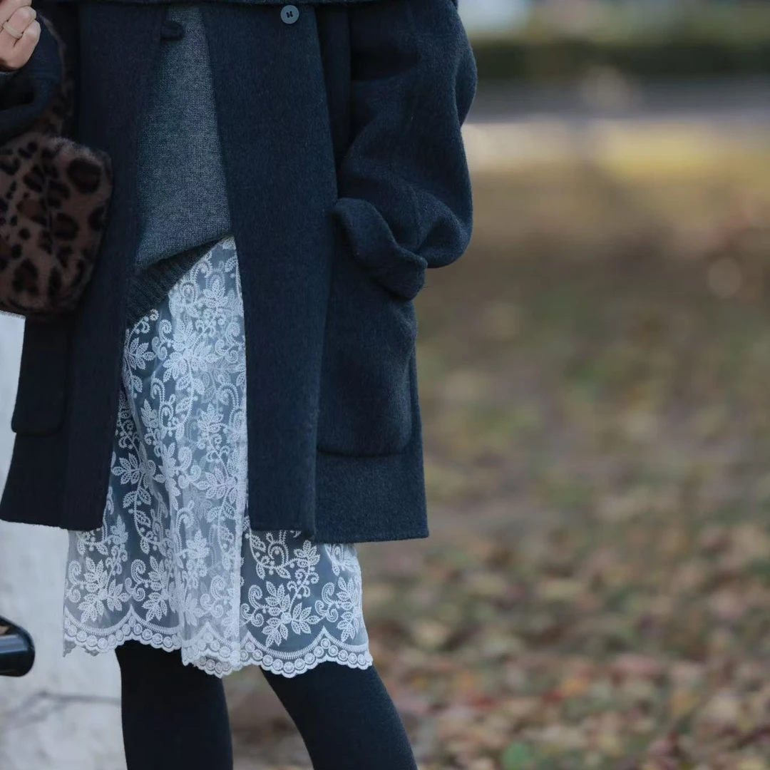 【那尚新品】百搭韩系叠穿必备蕾丝半裙