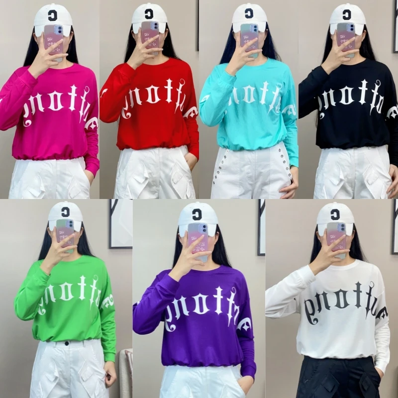 秋季新款印花长袖抽绳上衣透气吸汗时尚百搭广场舞曳步舞跳舞衣服