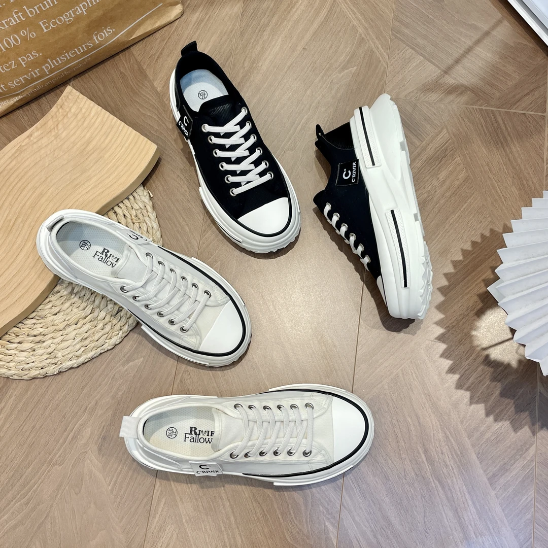 厚底低帮网面夏季2024休闲百搭小白鞋松糕增高板鞋R-626