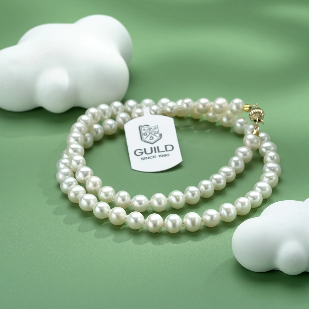 Gloire/古名【小鹿】14K金 欧若拉无核珍珠项链6.5-8mm Z1596