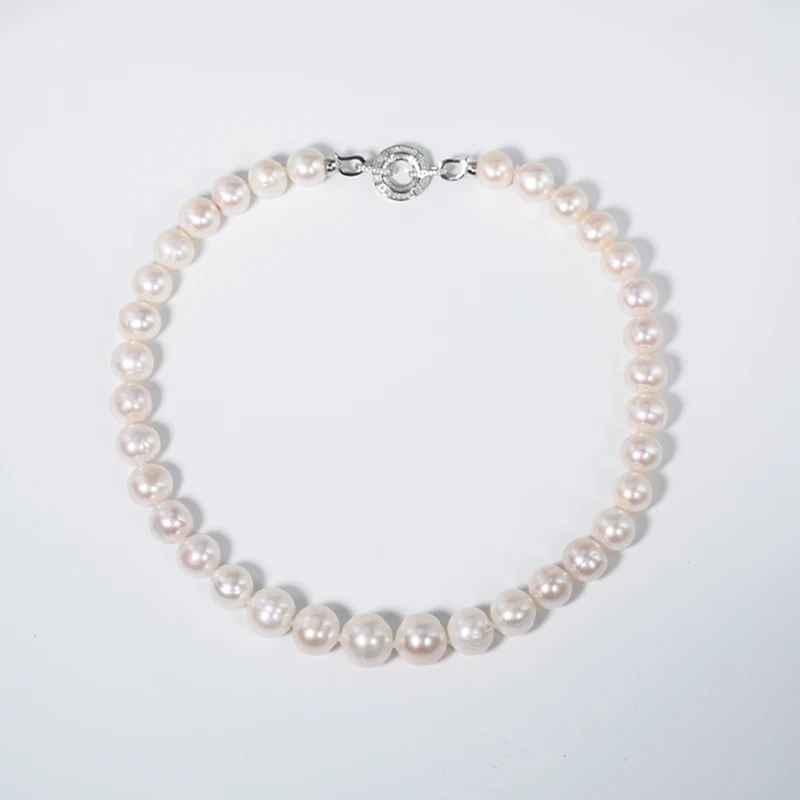 Gloire/古名【乐乐】S925 淡水无核珍珠项链12-14mm  -Z1514 带大证