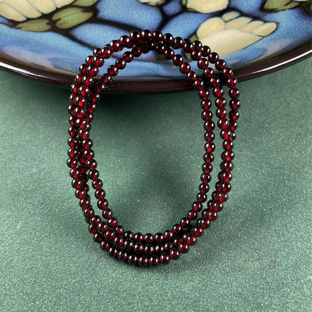 【睿泽鉴宝】石榴石手串三圈气质百搭 SH0092