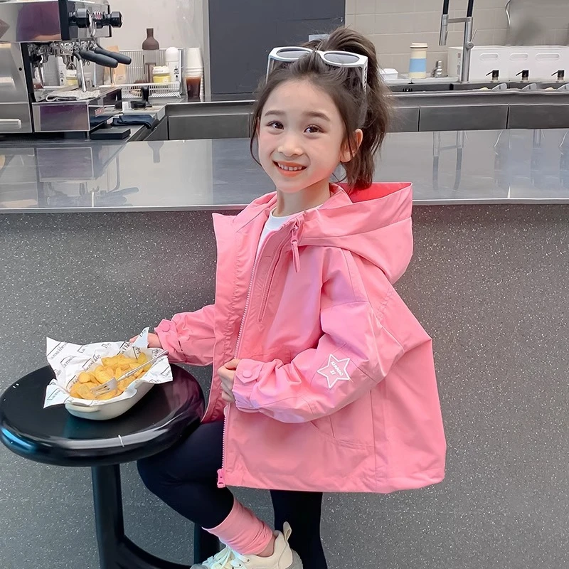 女童外套春秋款2024新款洋气女宝宝秋装韩版风衣儿童装秋季冲锋衣