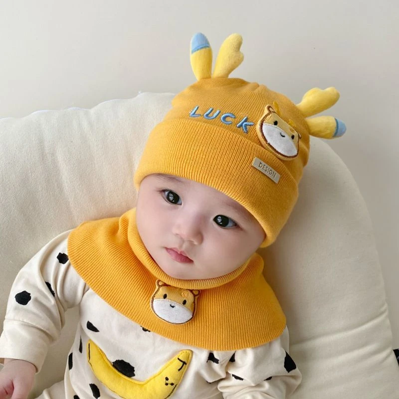 婴儿帽子秋冬款毛线帽男女宝宝帽子冬天保暖婴幼儿可爱超萌针织帽