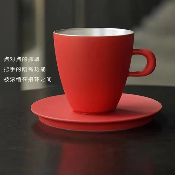 三時 16K精致奢华陶瓷咖啡杯家用高级感轻奢纯色手工马克杯水杯