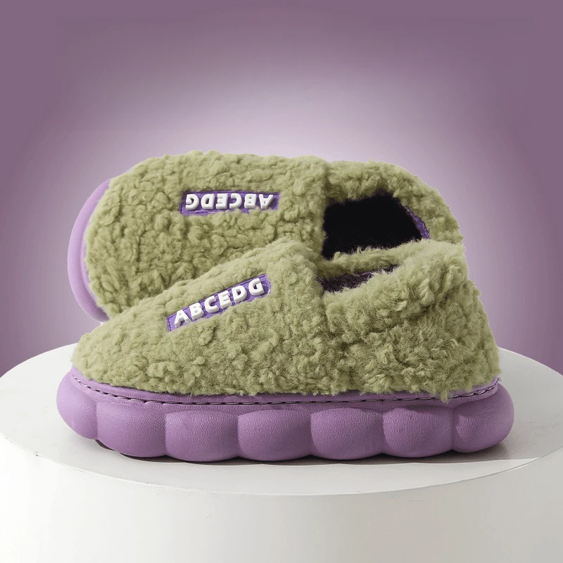 2025冬季新款加厚款拖鞋男士情侣室内居家防水保暖月子包跟毛绒鞋