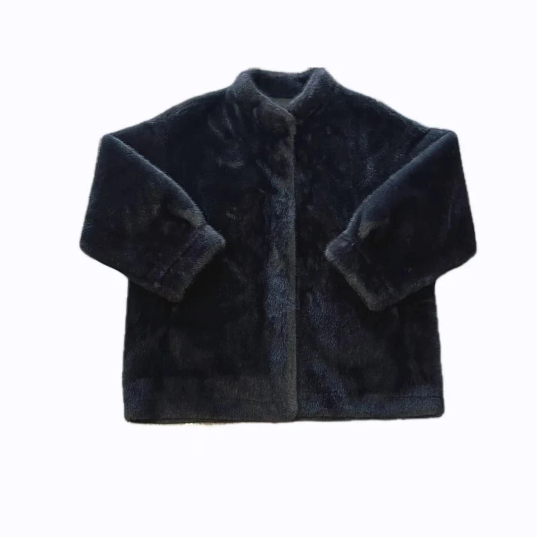 【秀秀新品xiuxiu】小立领环保复合毛毛外套 时尚