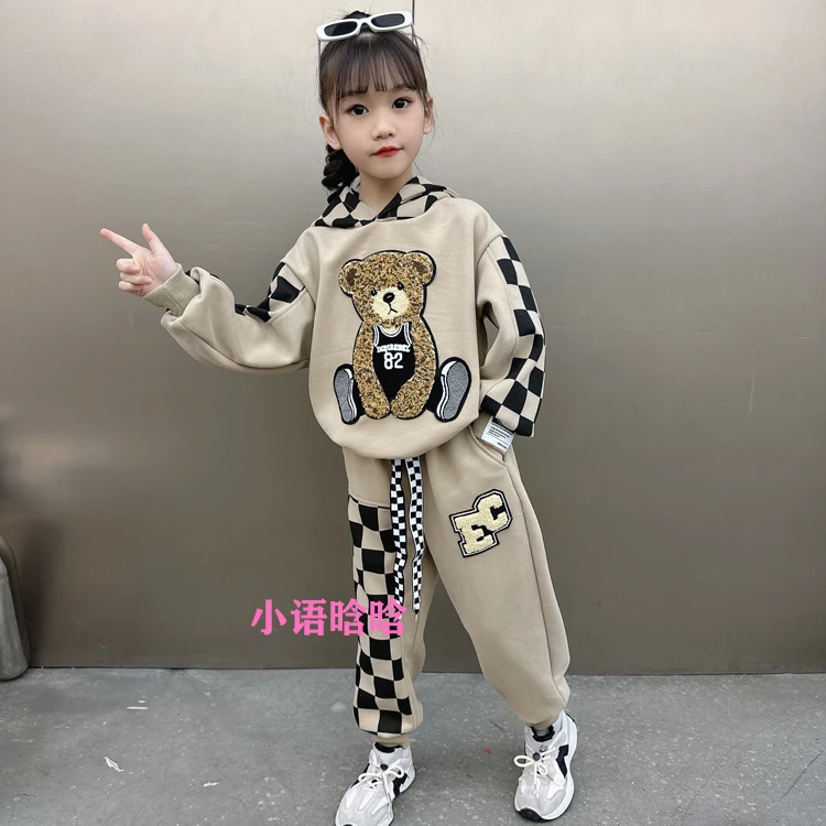 小语晗晗女童套装秋装2024新款中大童可爱时髦洋气儿童运动两件套