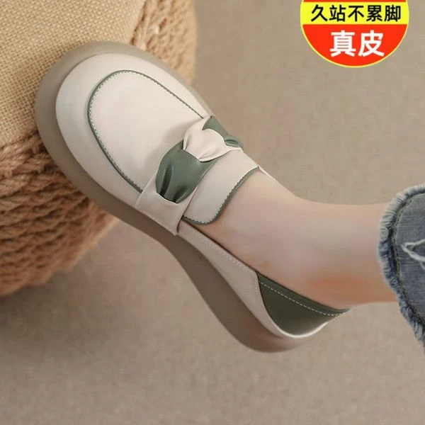 乐福鞋真皮2023新款秋季休闲爆款百搭单鞋皮鞋女款2025新款爆款