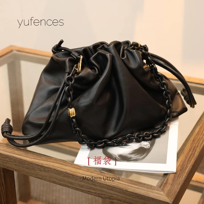 YuFences/与樊 · 福袋 罗家 大号原版羊皮 单肩斜挎包 ＃6102