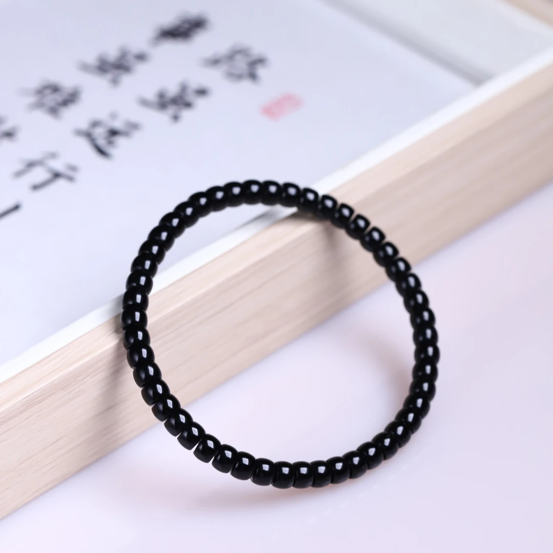 小邓世家黑串文玩珠宝隔片手串情侣单圈百搭黑色闺蜜简约时尚