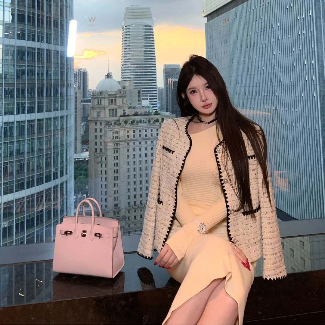 TUTU【巴黎时装发布会】名媛小香风外套女冬季气质法式外套#504