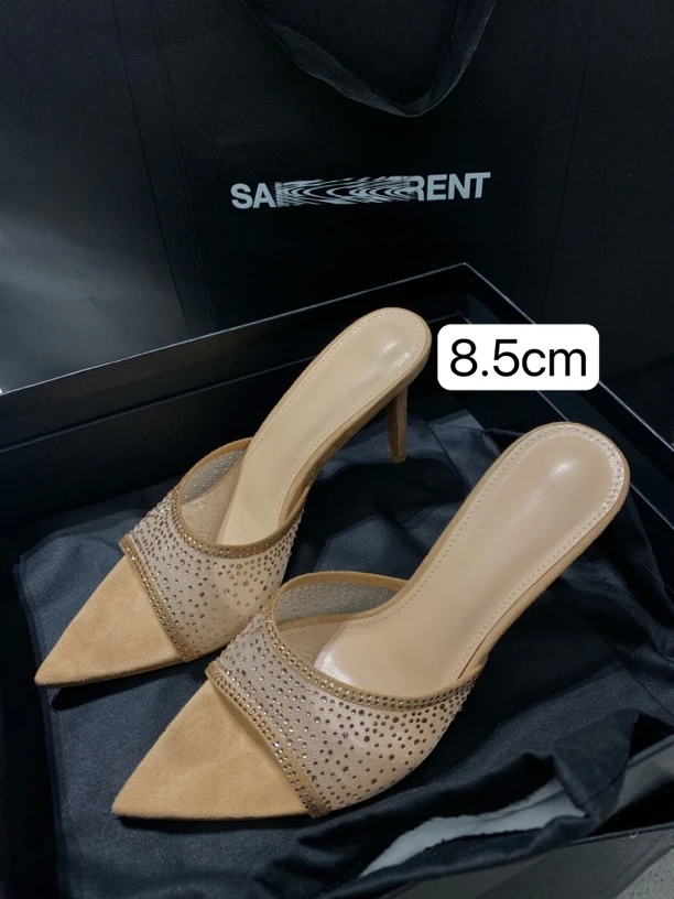 TUTU【G*R】气质百搭显腿长细跟水钻透明高跟拖鞋高跟鞋#XZ557