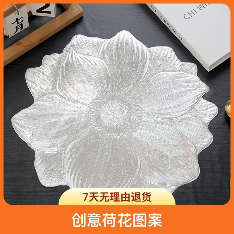 居家防烫荷花餐垫防热防水防油污可水洗隔热垫酒店餐厅桌垫ins风