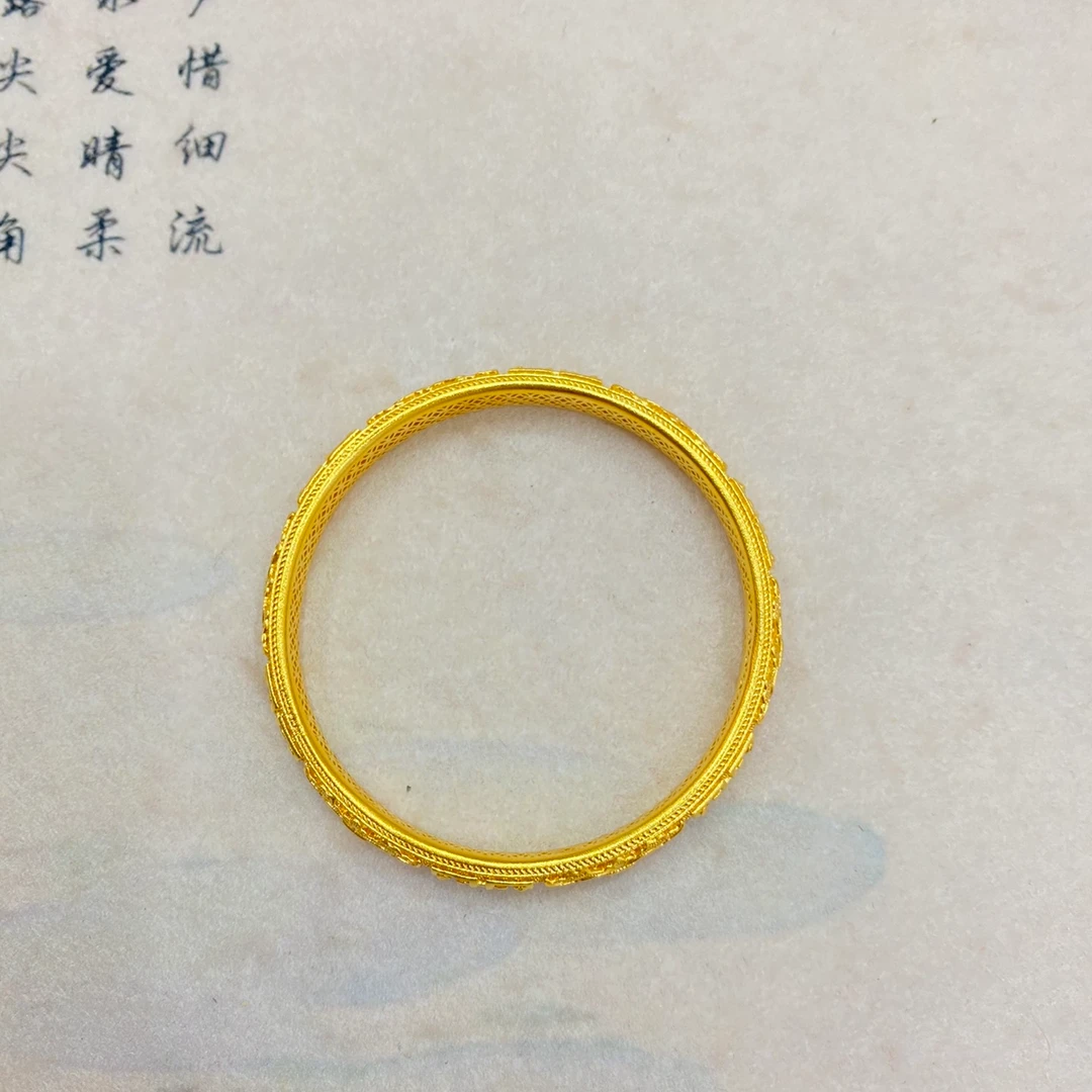 足银手镯 足银手镯 镂空花丝手镯  包银时尚精美百搭