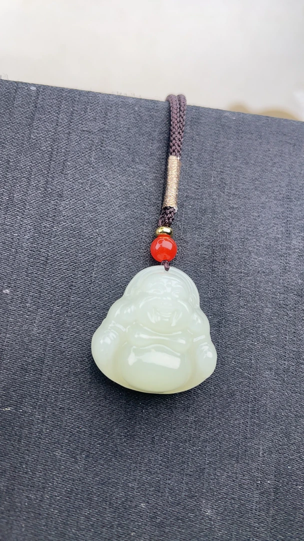 和田玉大肚佛吊坠小巧精致长26宽25厚10完美厚装送人自用