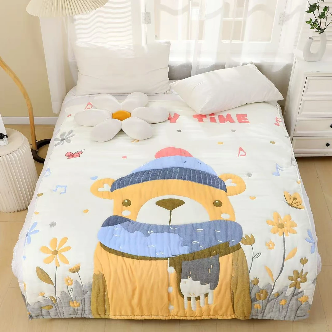 【新时光】150*200cm多层加厚柔软亲肤纱布泡芙被！