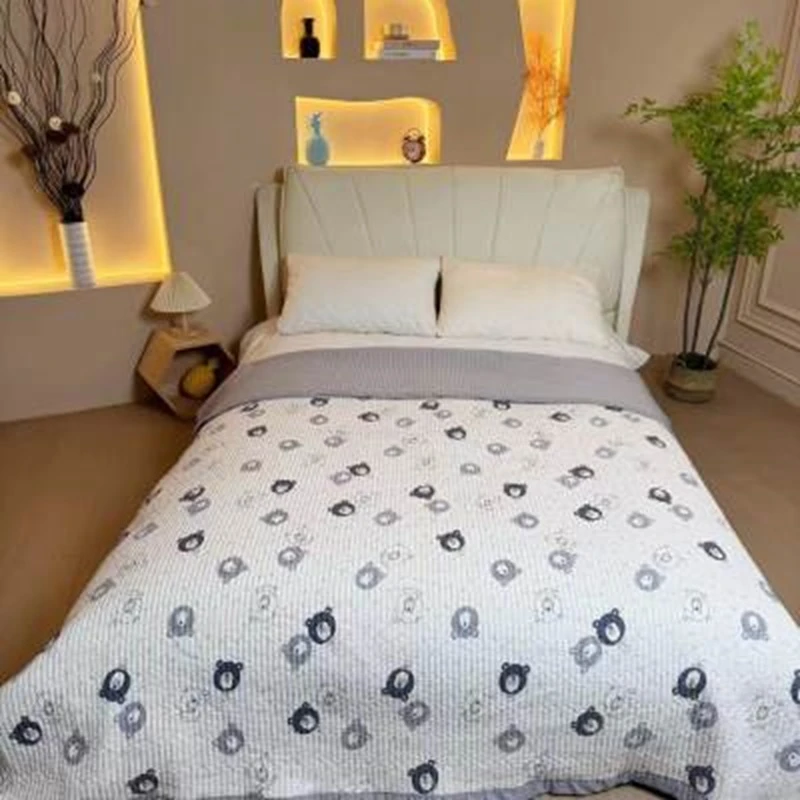 【满版熊头】230*250cm亲肤多功能水洗棉布保暖加厚宿舍双面绗缝