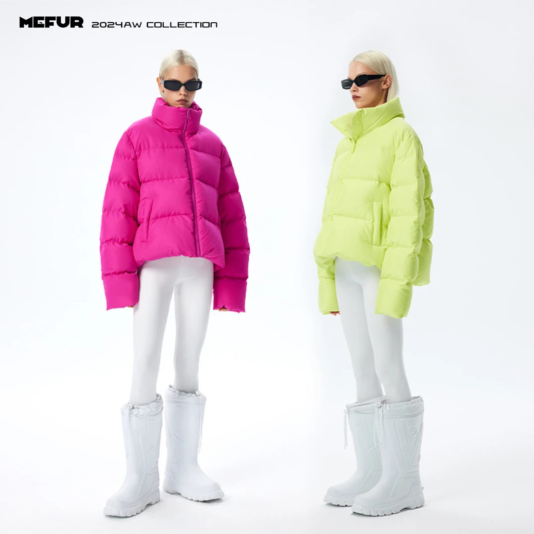 MEFUR小龟背立领鹅绒抓绒口袋羽绒服2023年秋冬新款