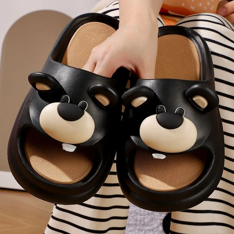 可爱小熊EVA拖鞋女夏季新款户外轻便防滑不臭厚底室内洗澡凉拖鞋