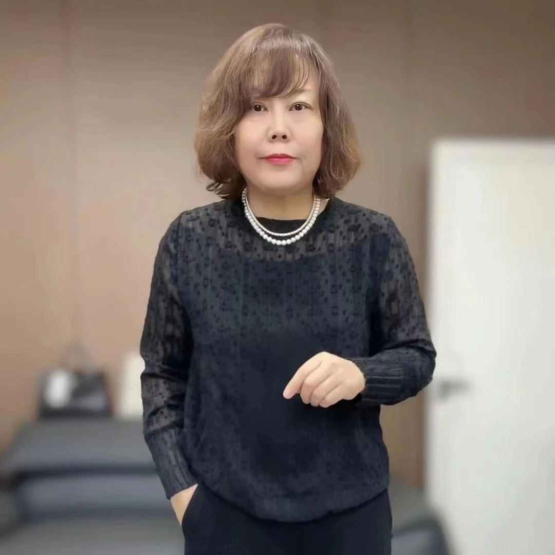 【香香优选】韩国女士蕾丝圆领衫新款时尚洋气舒适百搭气质双层高端