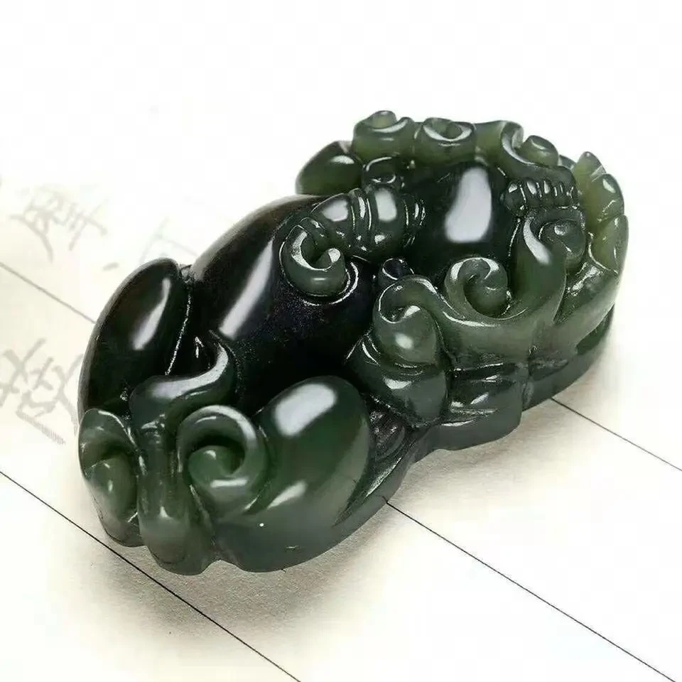 新疆和田玉青玉祥云貔貅吊坠时尚精品雕刻挂件新人福利款